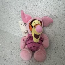 Disney 8" Tigger dressed as Piglet Mini Bean Bag Winnie the Pooh Pink Tiger