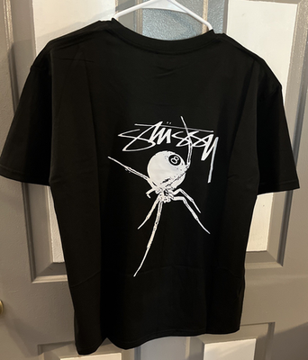 STUSSY 00's Logo L/S T-Shirtsステューシーマルチロゴ Stussy Men's Black Graphic Logo 8 Ball Spider T-Shirt Medium New