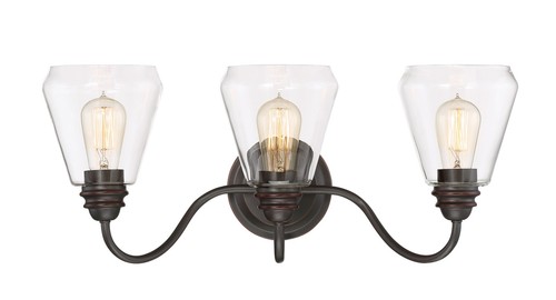 Designers Fountain 90203 Bronze Foundry 3-Light 24"W Bathroom Vanity Light
