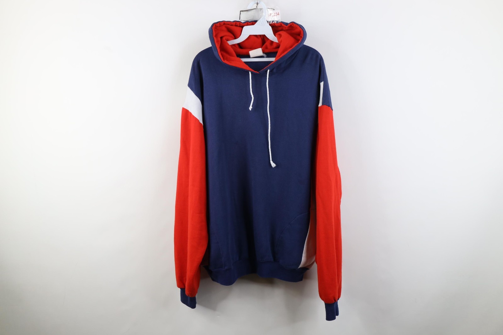 Vintage 90s Streetwear Mens OSFA Baggy Striped Color Block Hoodie Sweatshirt
