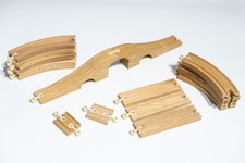 Ikea Thomas  Friends Wooden Railway Track Bridges Straights Curves - Lot of 18