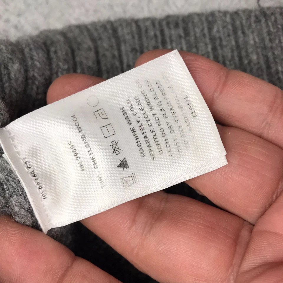 Pendleton Shetland Fisherman Sweater Mens S Gray Wool Cable Knit Crew Pullover - Image 3 of 4