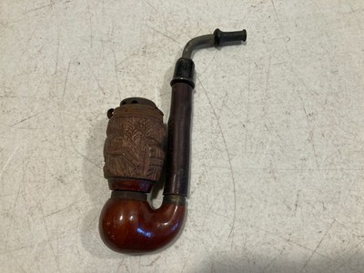 Vtg Bruyere Garantie Hunters Pipe Hand Carved Deer Stag Germany Bavaria Smoking