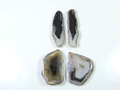 94Cts Black Slice Dyed Druzy Agate Matched Pair Fancy Loose Gemstone 32-42MM h17