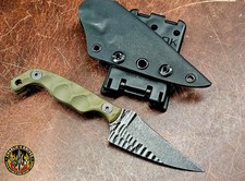 Stroup Knives Mini MOD 2 OD Green G10 Handle 1095 Carbon Steel Fixed Blade
