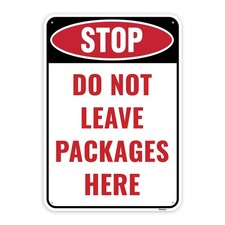 1PC Aluminum No Delivery Sign - 10 x 7 Inches - No Packages Here - Do Not Lea...