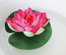 Seerose Lotusblume künstlich schwimmend Deko Teich 18 cm - pink