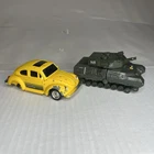 Vintage 80s Super GoBots Yellow Bug Bite VW Beetle Tank Destroyer Go Bots Bandai
