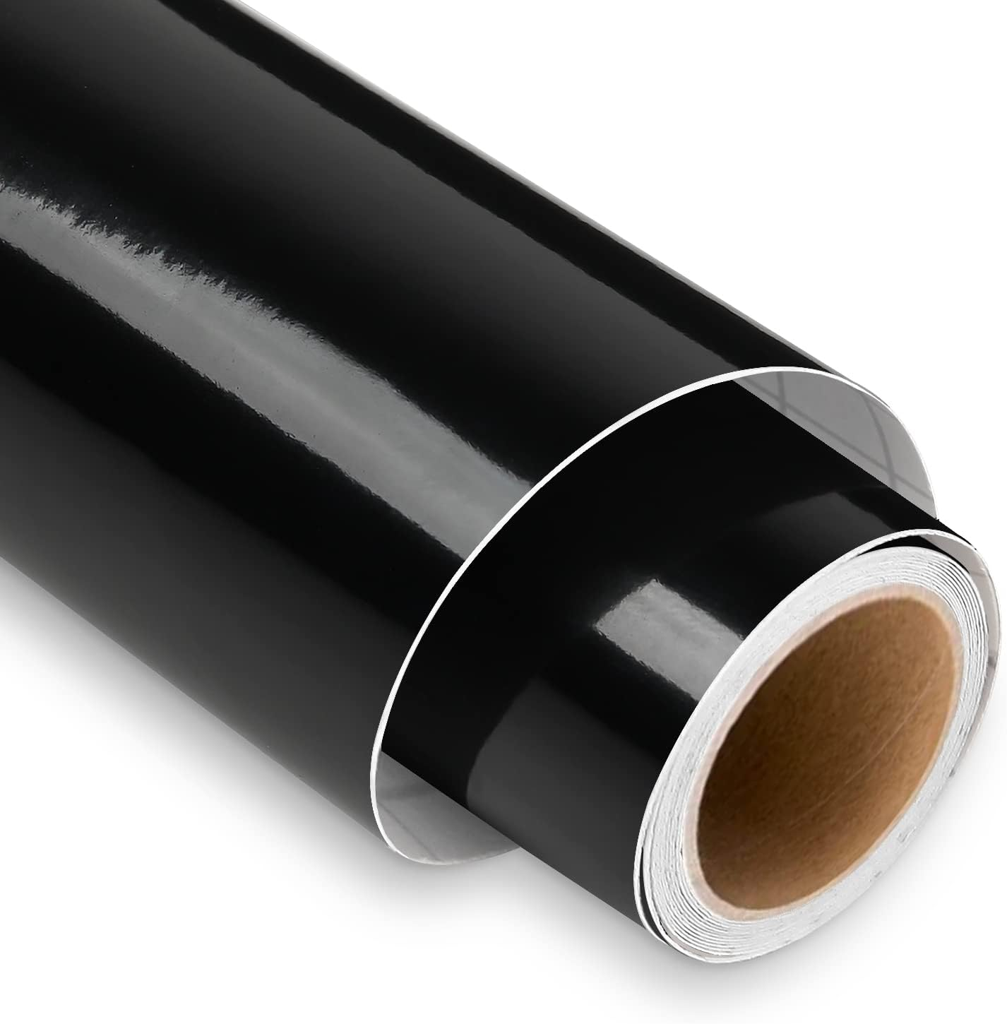 Glossy Black Permanent Vinyl for Cricut - 12"" X 5FT Black Vinyl Roll for Cricut,