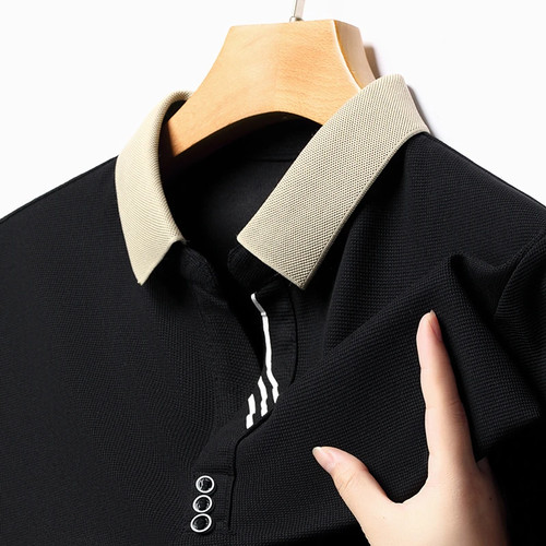 Men Solid Color Short Sleeve Polo Shirt Casual Summer Comfortable Top - Afbeelding 10 van 29