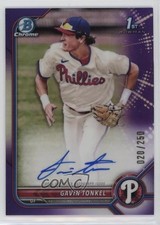 2022 Bowman Chrome Prospect Purple Refractor 20/250 Gavin Tonkel Auto 0o3x
