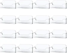 Qizpcer 16 Pack Clear Desktop Business Card Holder 16 pack, Transparent 