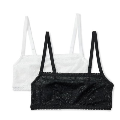 Bralette Damen Stretch 2er-Pack Schwarz Weiß M Amazon Essentials Spitze