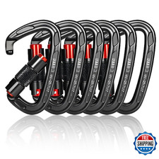 UIAA Certified 25KN Carabiner Heavy Duty, Auto Locking Carabiners Clips, 6PCS Bl