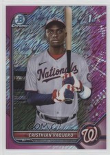 2022 Bowman Chrome Prospects Fuchsia Shimmer Refractor Cristhian Vaquero 7c7