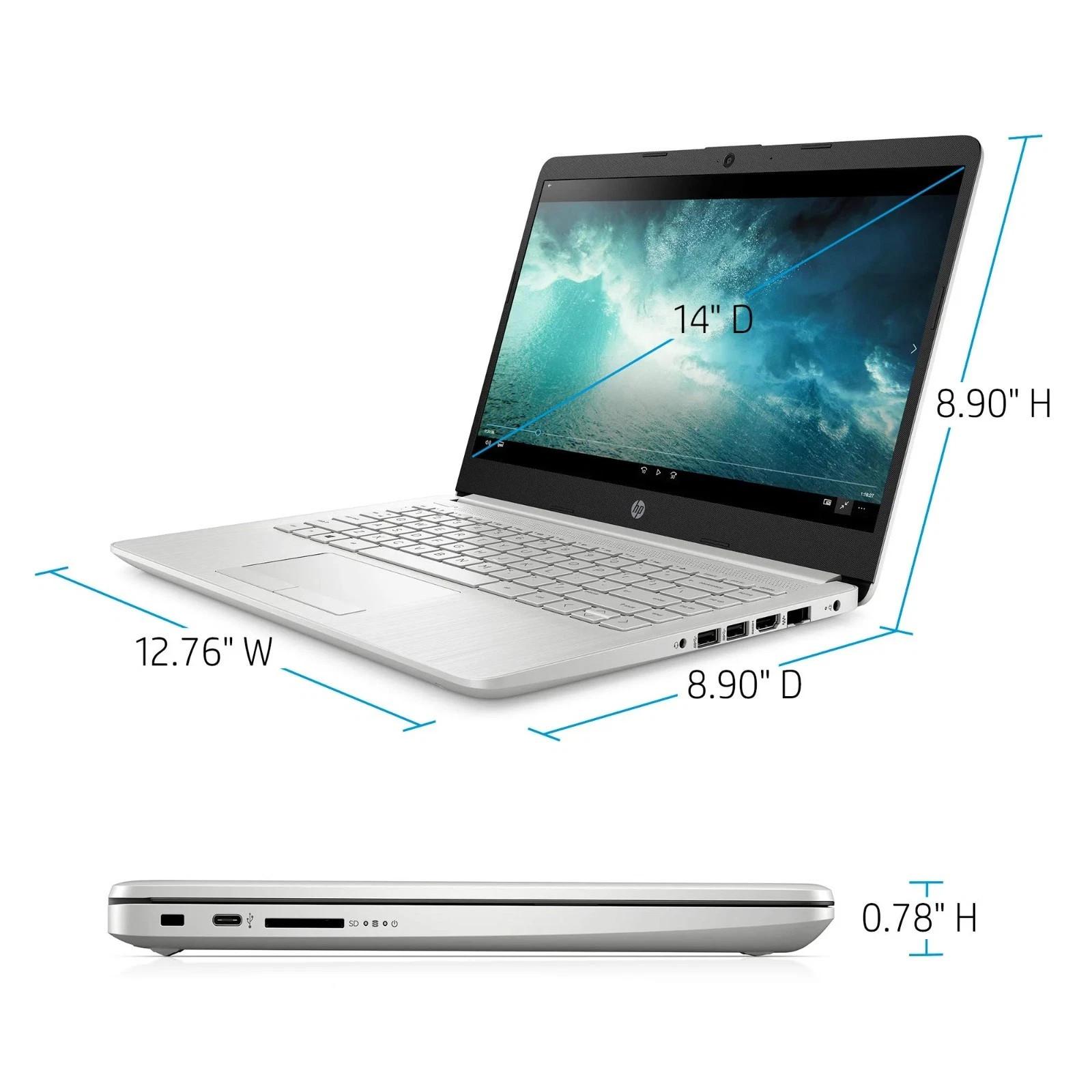 HP 14” Ryzen Student Notebook 3.50GHz 16GB RAM 512GB M.2  Wi-FI Bluetooth Win 11 - Picture 5 of 5