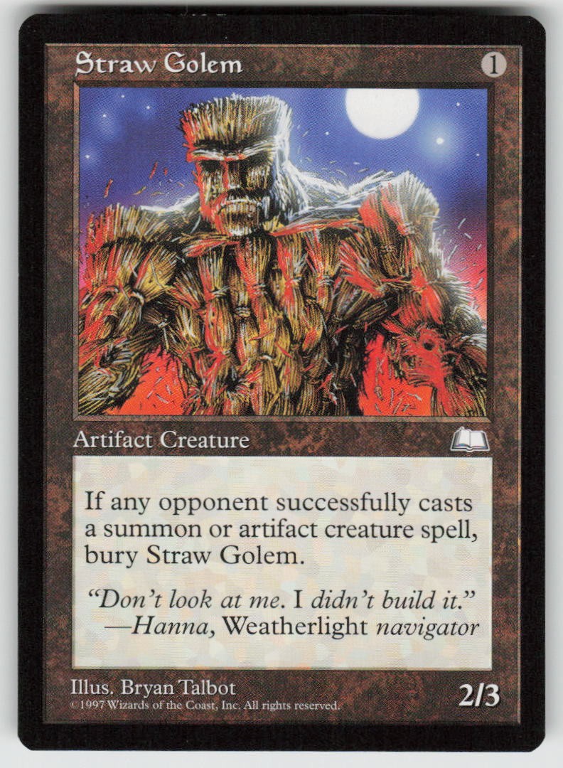 Straw Golem Uncommon Weatherlight 158 MTG Near Mint
