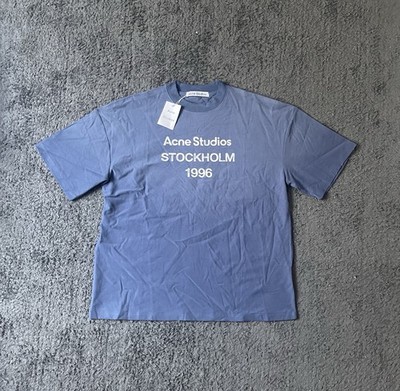 Acne Studios T-Shirt XL Blau Herren Neu Blue  Logo