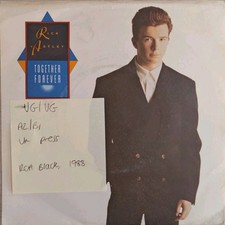 Rick Astley Together Forever Vinyl Record 7" VG/VG PB 41817 1988