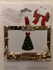 2025 MERRY CHRISTMAS TREE ORNAMENT PHOTO PICTURE FRAME 2x3 new