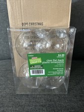 4 Pcs/pack - 16 Bulk Clear Flat Ball Christmas Ornaments 3.15  Plastic Fillable