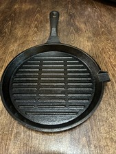 Vintage Cast Iron Skillet Griddle Grill Fryer Pan 9 Inch Cookware Kitchen