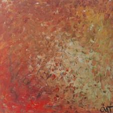 Healing Art Painting Abstract Orange Fire Color Therapy Painting - Energy Artist