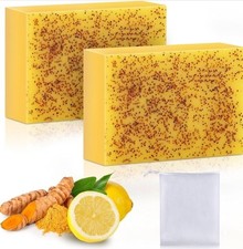 2 x Tumeric Lemon  Kojic Acid Soap Skin Whitening Dark Spot Remover 3.53oz