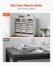 New Literature Organizer, 24 Compartments Office Mailbox with AdjNewtable Shelve