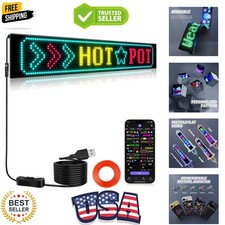 Programmable Huge Bright LED Signs, 27''x5'' USB 5V, Bluetooth App Control Cu...