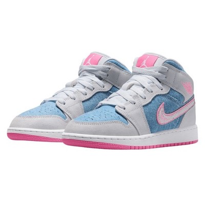 Nike Air Jordan 1 Mid Denim Sequin HQ1999-400 GS Youth New | eBay