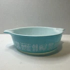 Pyrex Amish Butterprint 471 Casserole Dish Vintage Turquoise White 1pt