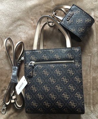 Guess Picnic Mini Tote bag in a brown logo print. New with tags