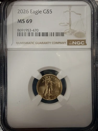 2026 American Gold Eagle $5 1/10 oz Gold NGC MS69