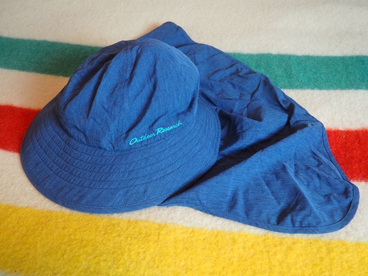 OUTDOOR RESEARCH Blue Nylon Sun Hat Neck Protection Fishing 