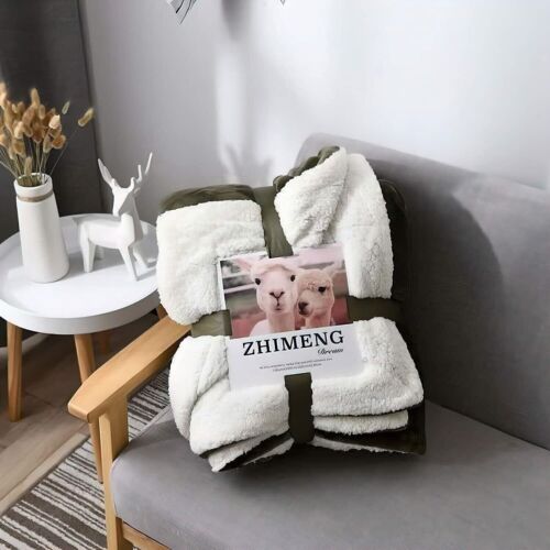 NUEVO DOBLE MANTA DE LANA SHERPA SOFÁ CAMA CÁLIDO ACOGEDOR EXTRA GRANDE - Imagen 12 de 16