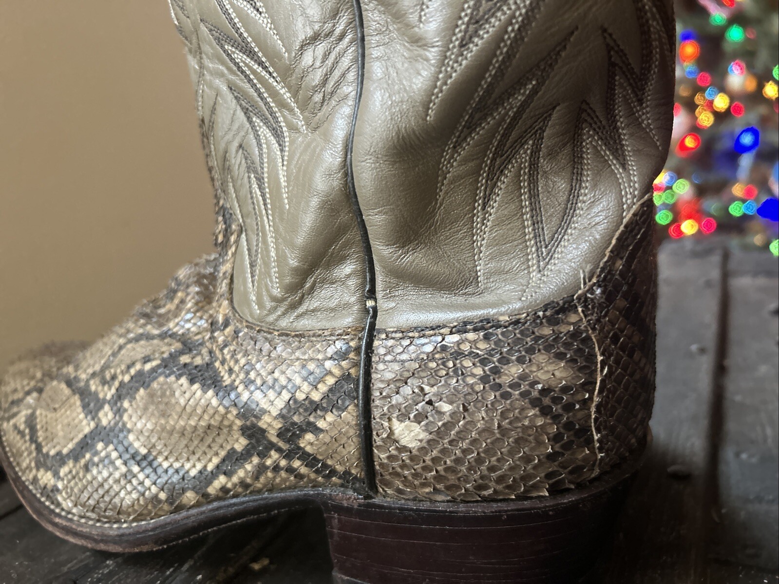 Size 9 EW Mens Python Dan Post Made In USA X Leat… - image 8