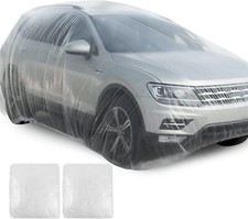 124 Pack Disposable Clear Plastic Car Cover Universal Waterproof Dustproof
