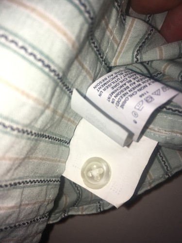 Gap Ladies New pale blue striped double cuff shirt medium - Picture 9 of 9