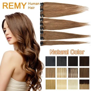 Clip In Remy Human Hair Extensions Brown Hairpiece For Birthday