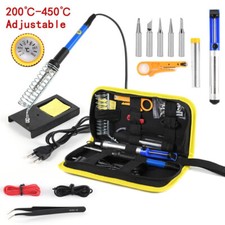 60W Electric Soldering Iron Gun Adjustable Temperature Welding Solder Wire Kit
