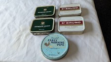 5 Empty Tobacco Tins, Ogden's St Bruno, Exmoor Hunt & Dunhill Early Morning Pipe