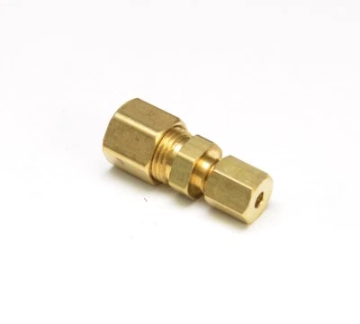 1/4 - 1/8 OD Compression Copper Tube Union Straight Joiner Fitting Air Gas Water - Image 1 of 4