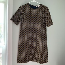 Ann Taylor Loft Women's Brown Blue Short Sleeve Dress Size XS