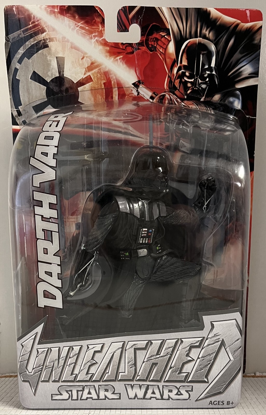 Hasbro Star Wars Unleashed Darth Vader 2004 7" Figure on Variant Art Card MINT