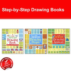 Usborne Step By Step Drawing 3 Books Set By Fiona Watt Pack Animals People New Ebay