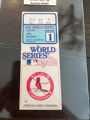 1982 World Series Game 1 Ticket Stub - St. Louis Cardinals vs