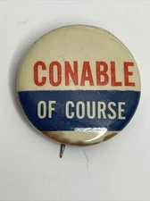 RARE Vintage - Barber "Benjamin" Conable of Course Pin Back