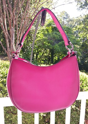 Coach 54868 Mae Barbie Pink Leather Shoulder/Hobo Bag w/Zip