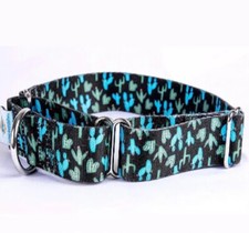 Large Martingale Dog Collar And Leash Set, Cactus, Alternative Choke Collar